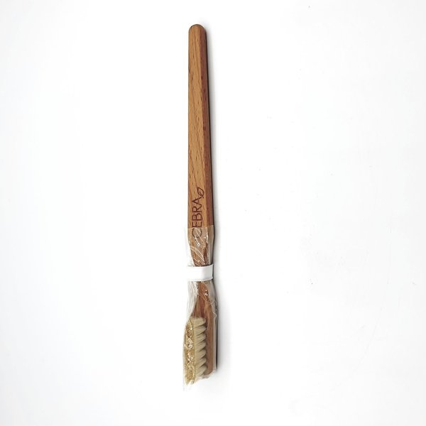 Wooden toothbrush with natural bristles