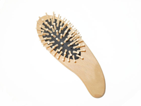 Wooden pocket hairbrush